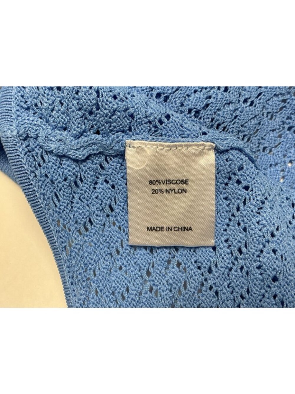 MONDAY SWIMWEAR Women’s Size Large Blue Crochet Halter Top - Picture 6 of 8